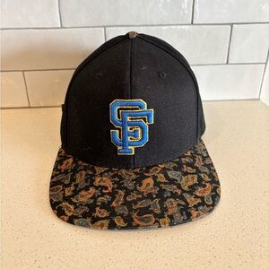 Vtg San Francisco Giants Hat Cap Strap Men Paisley MLB Baseball American Needle